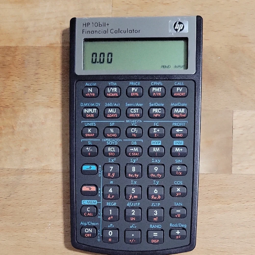 HP 10bII+ Financial Calculator - Black and Gray